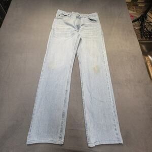 Wrangler Jeans Mens 31x31 Blue Straight Leg Western Distressed Denim